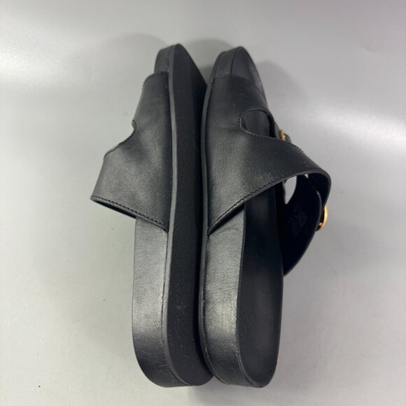 Tory Burch Black Leather Slides Size 9.5 - Picture 9 of 14